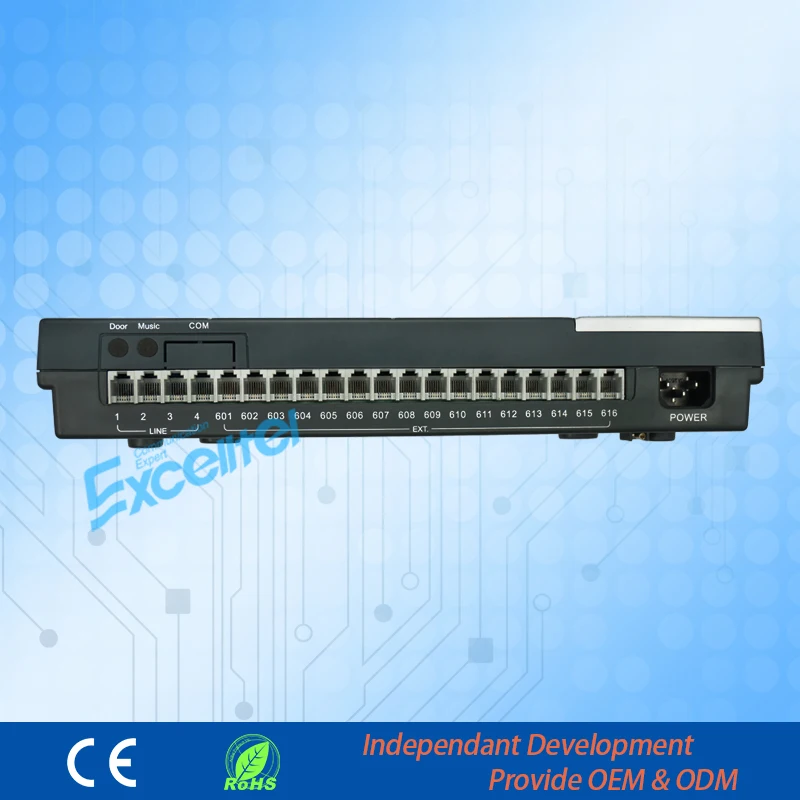 EXCELLTEL экономичная PBX система 16 расширение 4 PSTN PABX для дома и офиса(CS416
