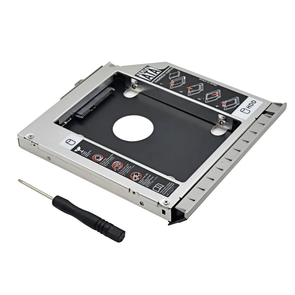 Алюминий 2nd HDD Caddy 12 7 мм SATA 3 0 двойной светодиодный чехол для SSD корпус Custopmized HP EliteBook