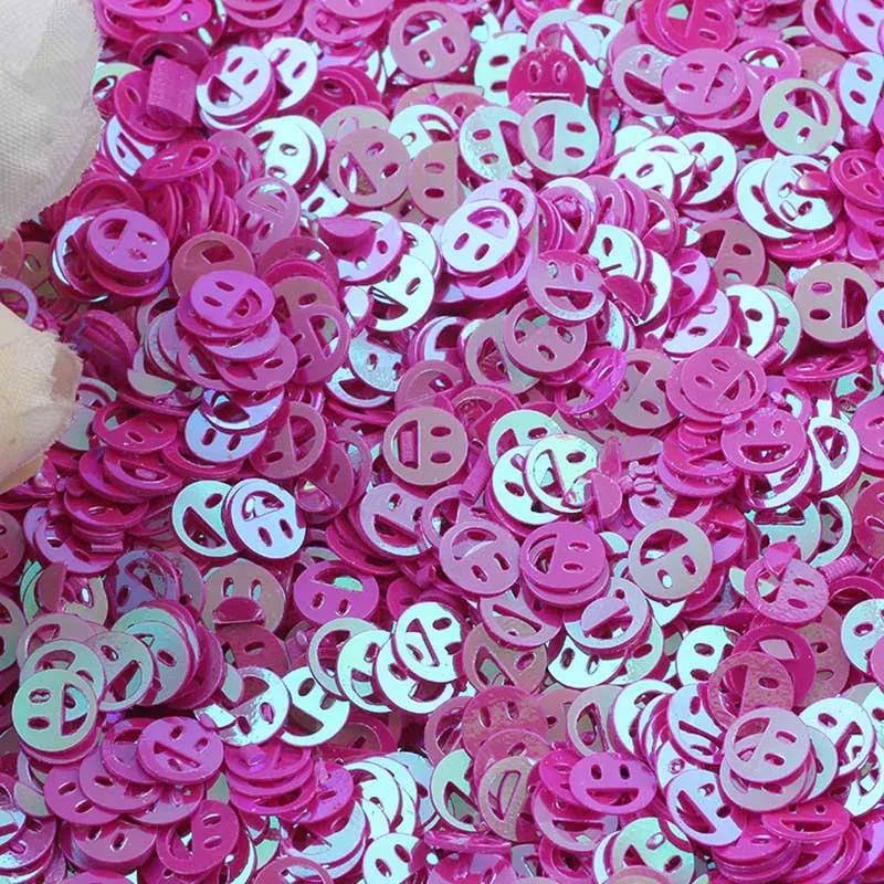 rose red 10 г 6 мм улыбающееся лицо свободные блестки конфетти для украшения ногтей блестки DIY ткань швейные изделия lentejuelas - Цвет: rose red
