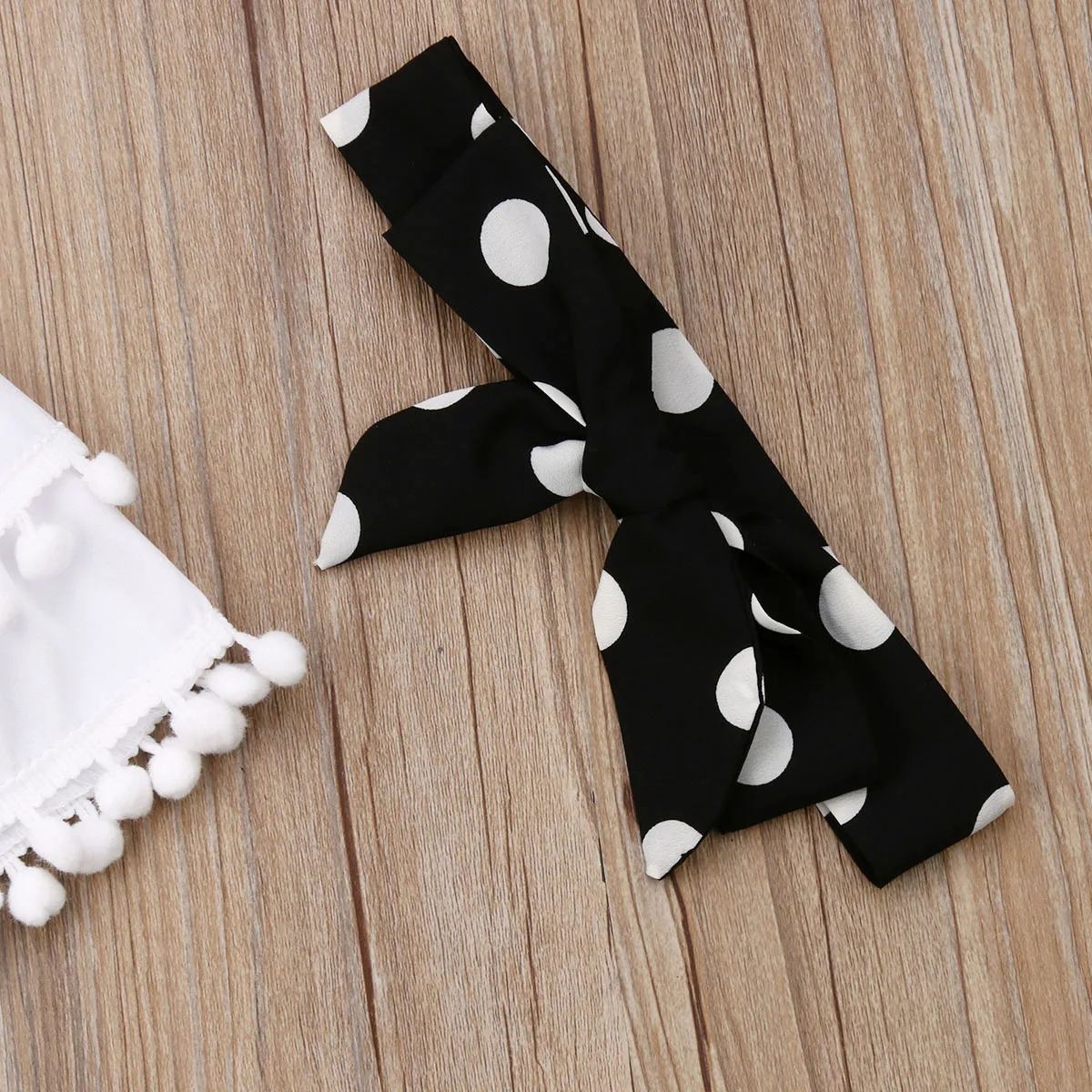 Kids Girl Chiffon Ruffle Top Off-shoulder T shirt Polka Dot Trousers Pants Outfit Set | Мать и ребенок