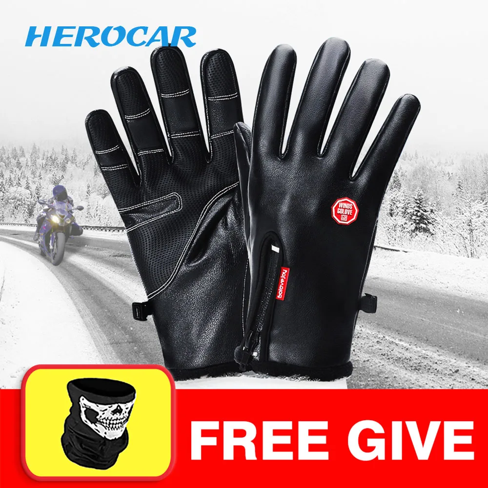 Мотоциклетные Перчатки Guantes Moto из искусственной кожи Сенсорный экран перчатки с подогревом зимой Водонепроницаемый теплые сапоги для верховой езды с флисовой подкладкой Luva Motocicleta