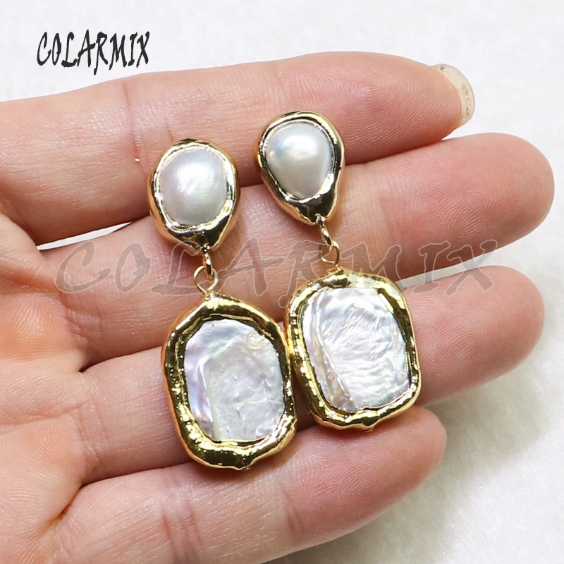 3 пары геометрических жемчужных сережек жемчужное ювелирное изделие из