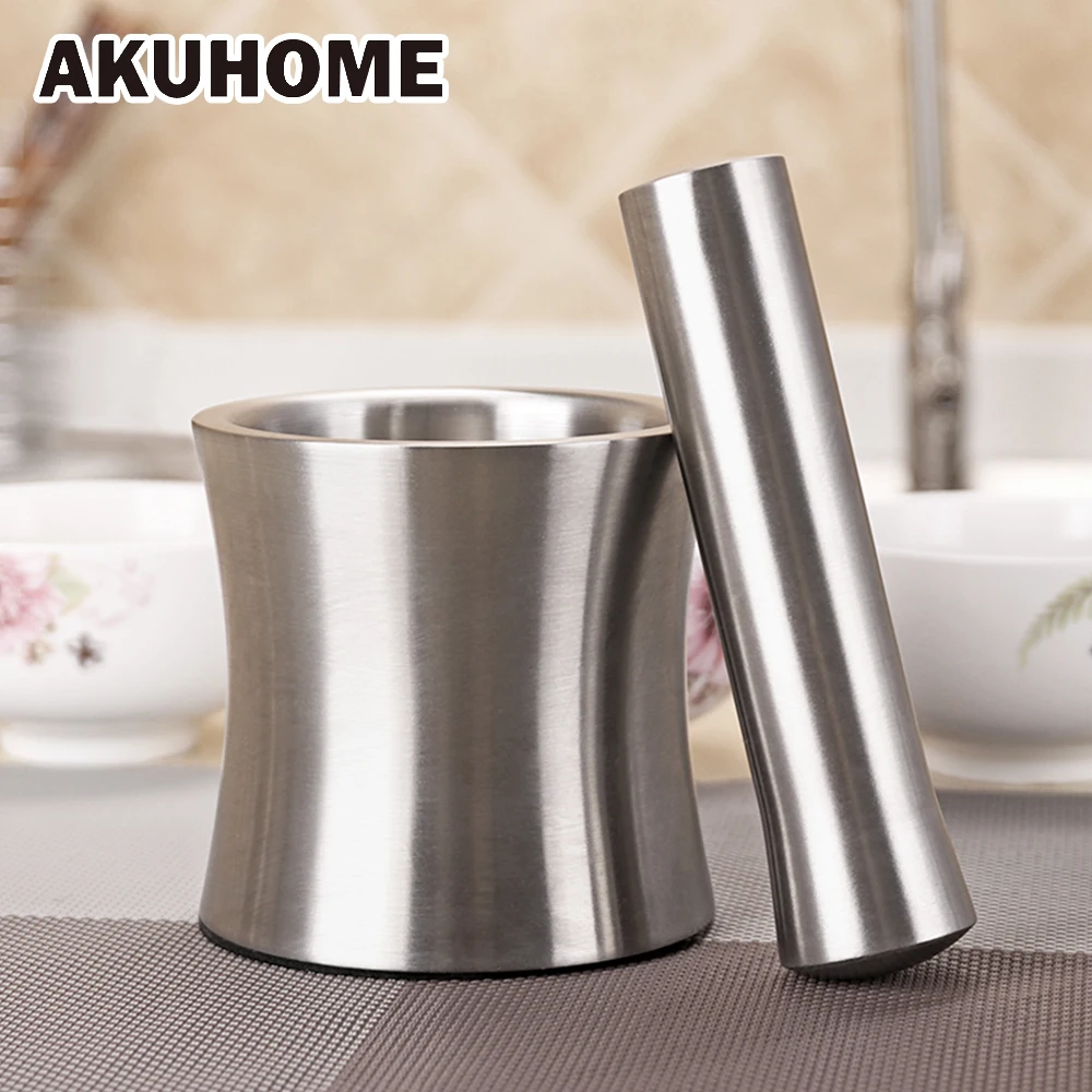 304 Stainless Steel Garlic Cans Simple and Creative Garlic Jar Kitchen Restaurant Essential AKUHOME