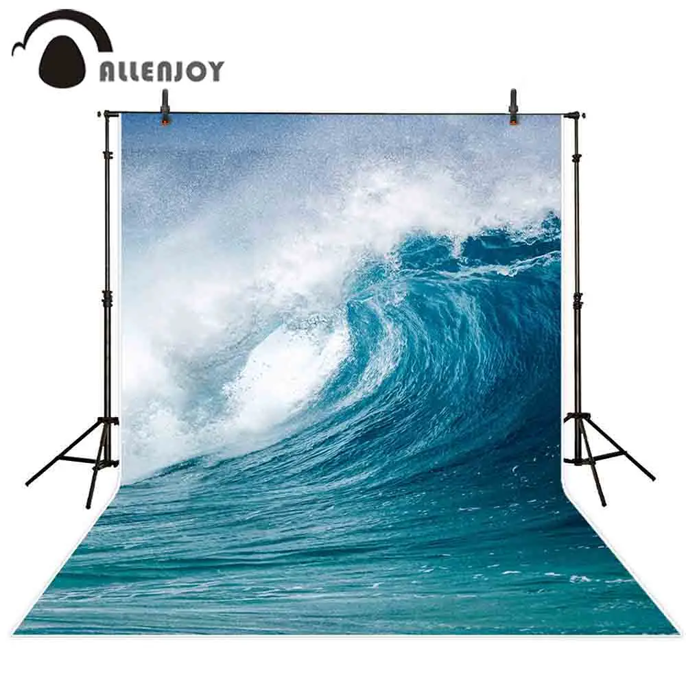 Allenjoy Фотофон для фотосъемки серфинга с синей волной сбой море лето праздники