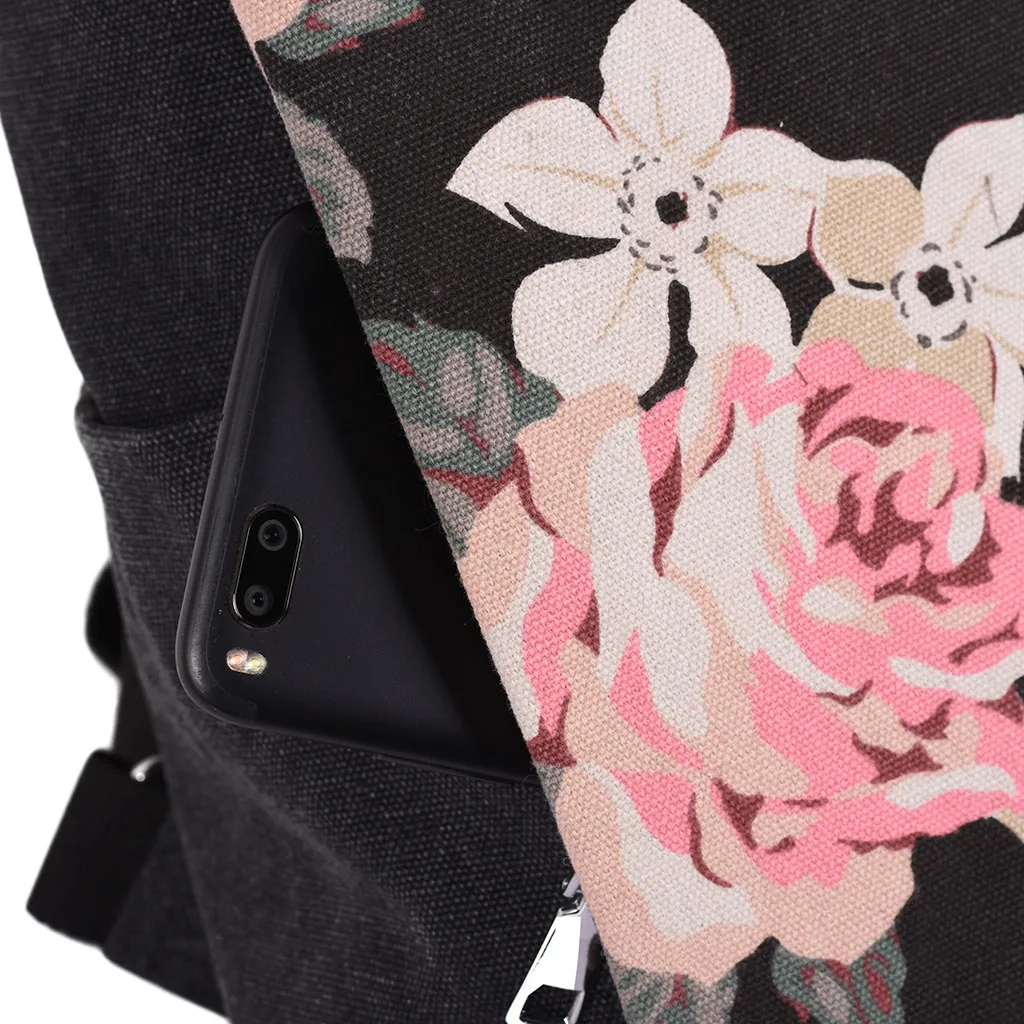 Fashion Floral Women Backpacks Canvas Travel Backpack School Bags For Girls Teenage Hot Sale Summer Student Backpack Canvas Sac