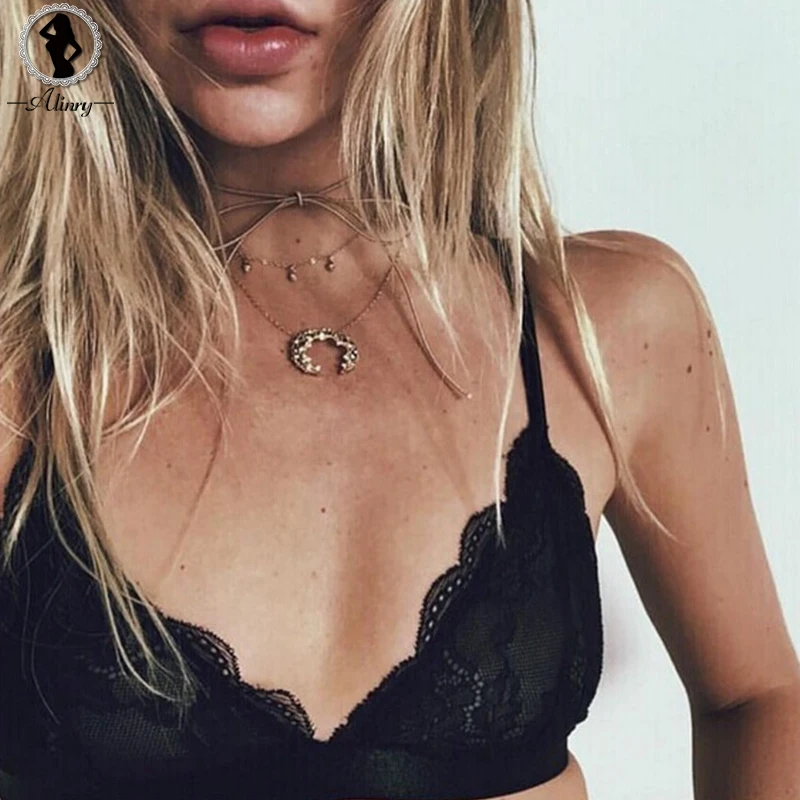 Alinry 2018 Sexy цветочные кружева комплект с бюстгальтером Бесшовные Push Up Crop Top Bralette