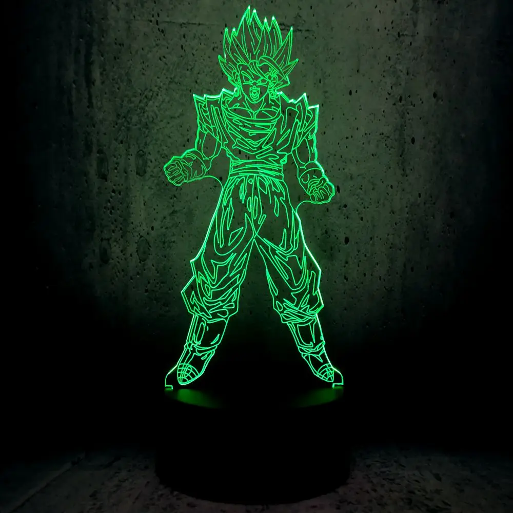 Супер Saiyan Kakarotto супер Сон Гоку Жемчуг дракона 3D настольная лампа Luminaria LED ночник