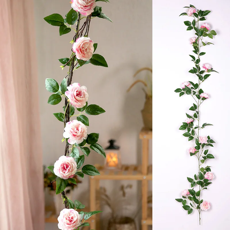Light Pink CHENCHENG 180 см искусственные цветы пион поддельные шелковые розы плюща лоза дома настенные свадебные декоративные гирлянды Декор - Цвет: Light Pink