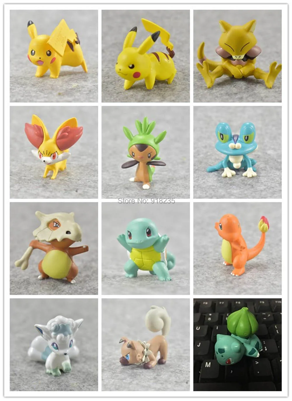 Экшн фигурки Pika Vulpix Alakazam Fennekin Rockruff Cubone Chespin Froakie 3 4 см ПВХ игрушки 10