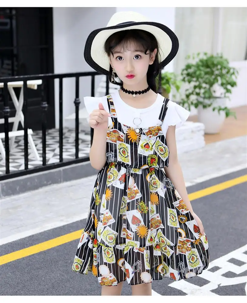 MXTOPPY Kid Clothes For Girls Beach Dress 2018 Summer Floral Short Sleeve Children's Robe Fille | Детская одежда и обувь