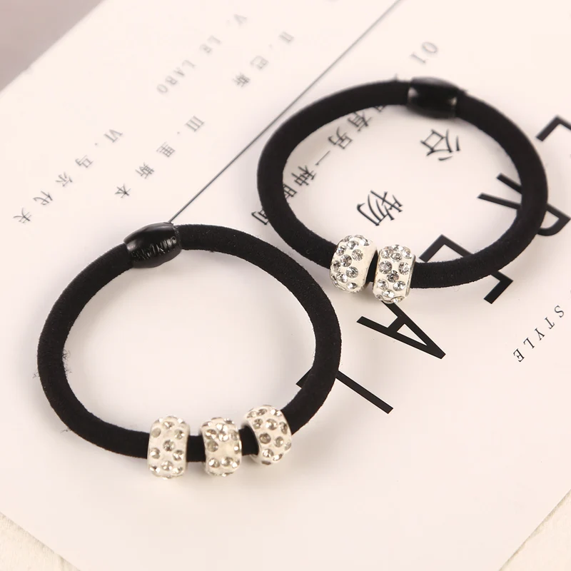 5 шт./лот полноразмерные резинки для волос аксессуары женщин черные эластичные