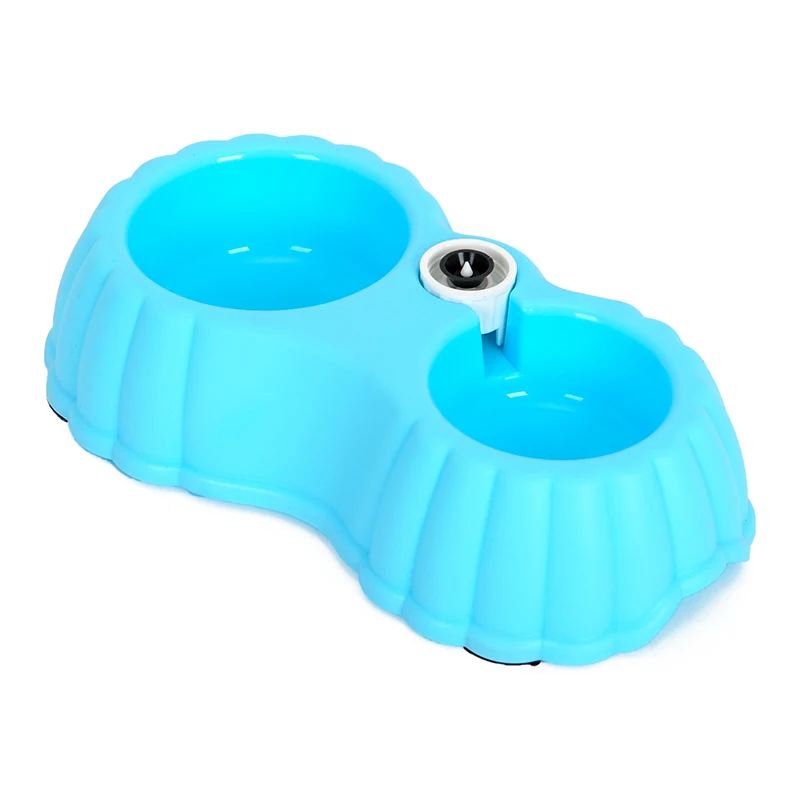 HOOPET миска для корма для собак и кошек, миска для питьевой воды, портативная кормушка для маленьких собак, 3 цвета - Цвет: Небесно-голубой