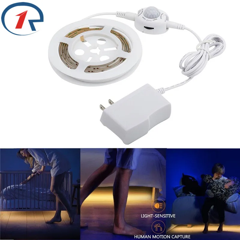 

ZjRight Motion Sensor led strip lights waterproof Flexible toilet lights Warm White Automatic Shut Off Timer Bedroom night Light