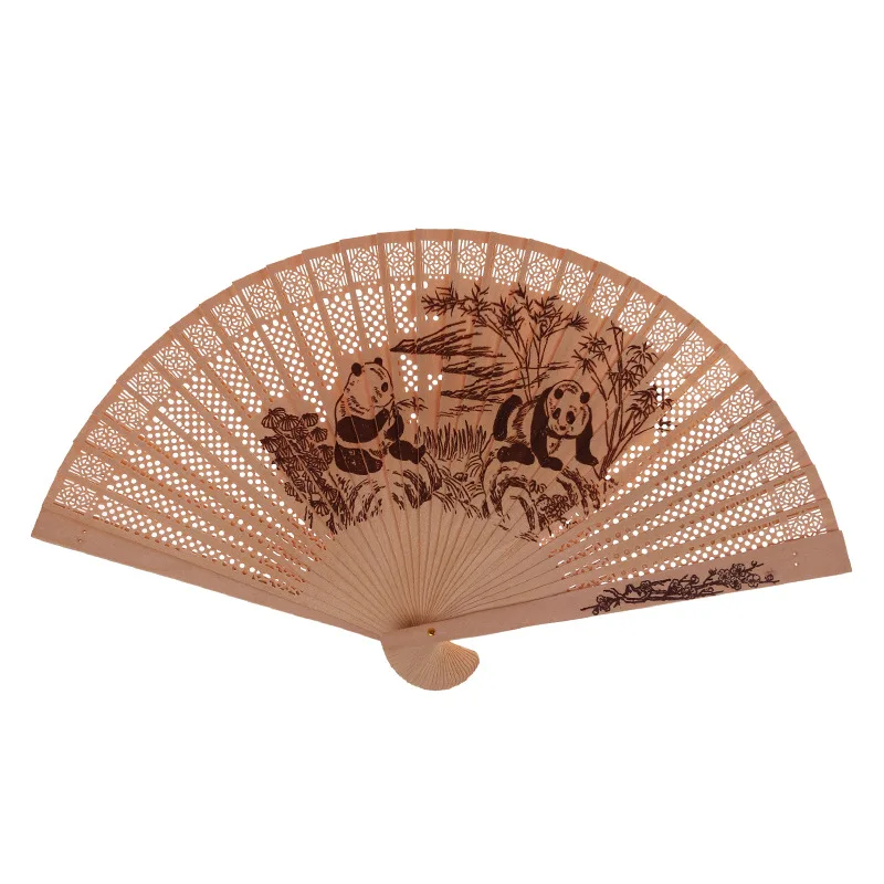 

Summer Vintage Hand Held Foldable Wooden Fan for Dancing Wedding Gift Home Decor