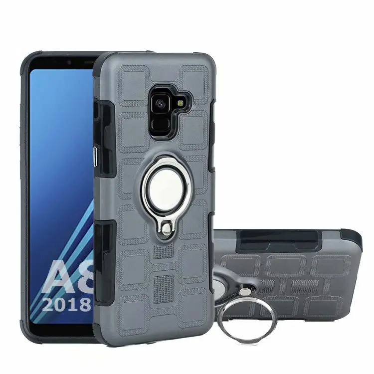 Case For Samsung Galaxy A8 2018 back Cover Plus case finger ring stand holder magnet TPU soft phone kimTHmall | Мобильные телефоны