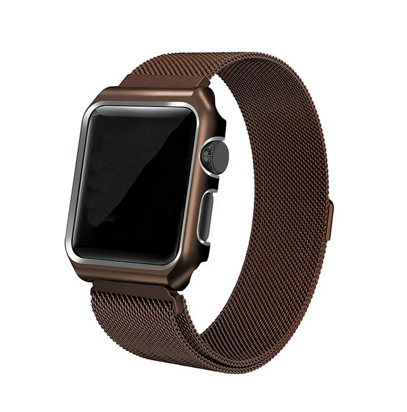 Чехол+ Миланский ремешок для apple watch band apple watch 4 3 5 44 мм 40 мм 3 iwatch 42 мм/38 мм браслет из нержавеющей стали correa