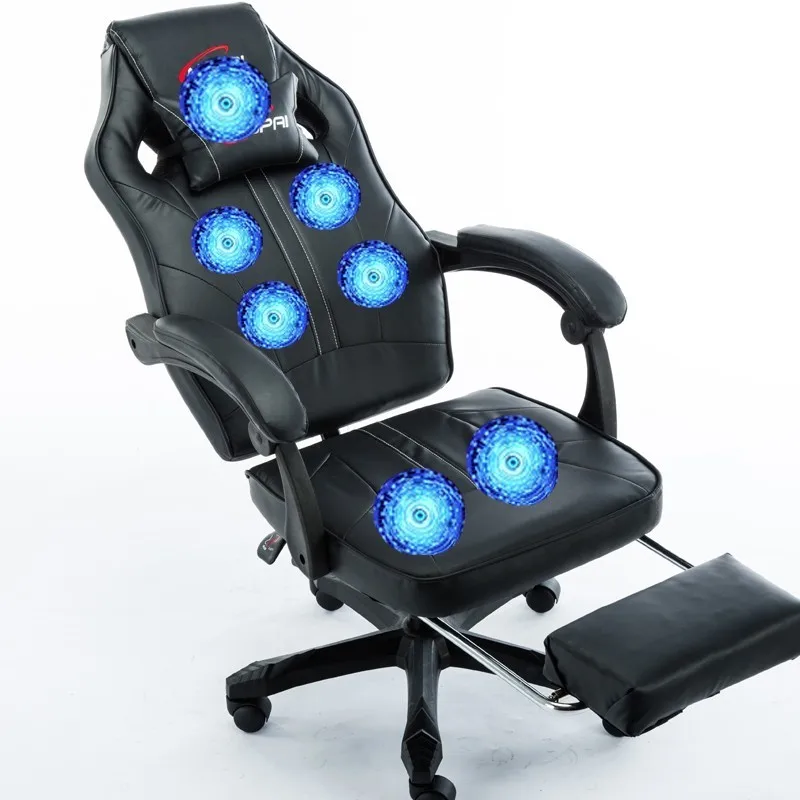Black massage Геймерское кресло Esports, офисное кресло для геймера, 7 точек, массажное кресло с колесом, эргономика, может лежать с подставкой для ног - Цвет: Black massage