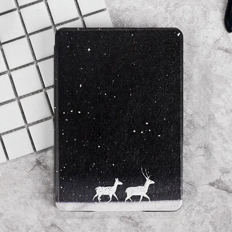 Snow deer Умный чехол из искусственной кожи чехол для Amazon Kindle Paperwhite 4 читалка Магнитный Водонепроницаемый чехол Funda Kindle Paperwhite 4 выпуск - Цвет: Snow deer