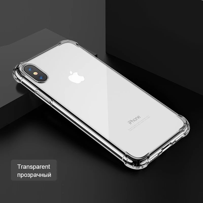 Противоударный прозрачный силиконовый чехол для телефона iPhone 7 8 роскошные