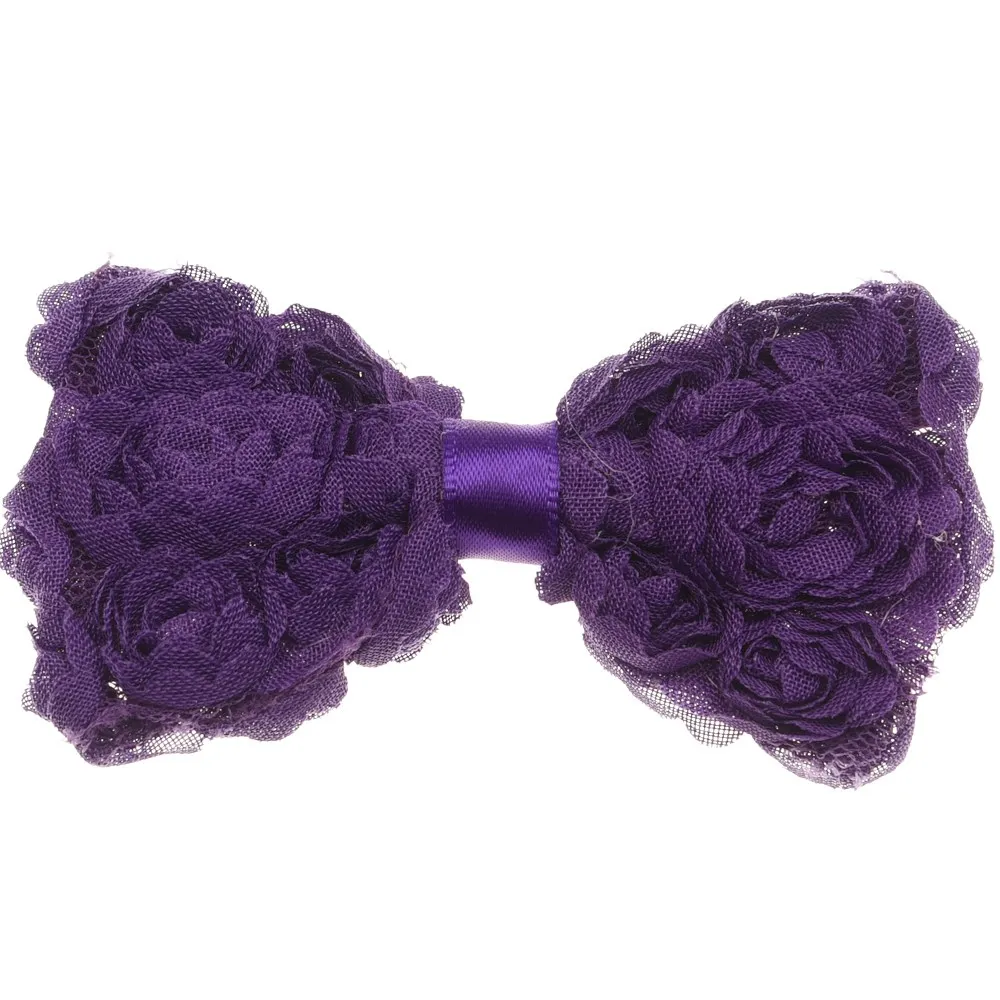 Purple 14 шт., шифоновые банты, без зажимов, триплекс, шифоновые банты, аксессуары для волос, розочка, бант, Цветочный Аксессуар, головной убор для волос, повязка на голову - Цвет: Purple