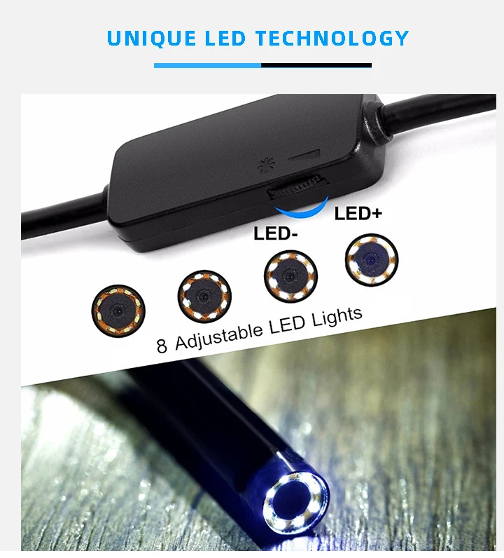 Камера для телефона эндоскоп для андроида скрытая камера 720 P USB камера промышленный эндоскоп камера для обследования эндоскоп камера 10 м IP68 водонепроницаемый с 8 светодиодами для Windows и Macbook PC