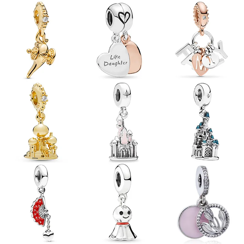 Бисер серебряного цвета веер замка кукла глазурь хрустальные подвески бусы для