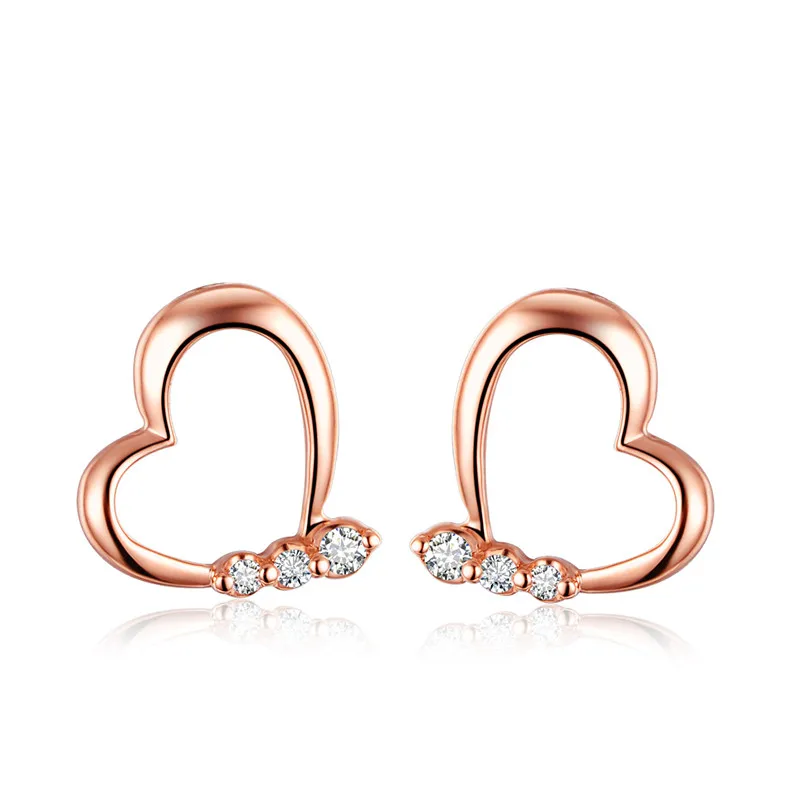 ZOCAI Brand New Design Real Certificate Diamond Earrings 0.05 CT 18k Rose Gold (AU750) Engagement Stud JBE90129T | Украшения и