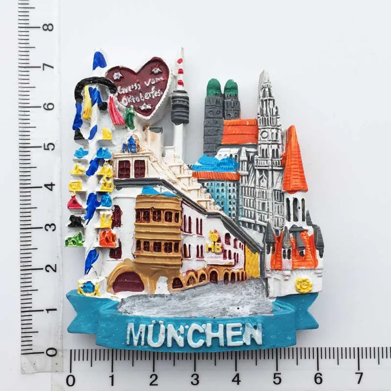 Уличный вид рисунок на холодильник наклейка Германия Munich пейзаж магнит домашний