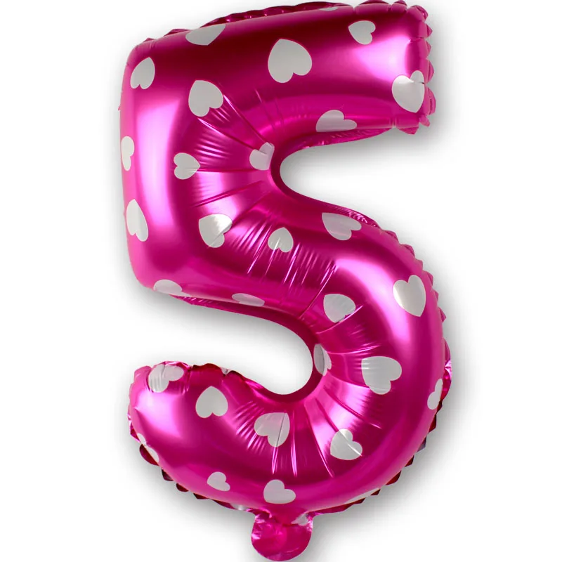 PINK5 1 шт 16 дюймов золотистые воздушные шары в форме цифр шар из алюминиевой фольги свадебное украшение шарик в форме букв детский день рождения - Цвет: PINK5