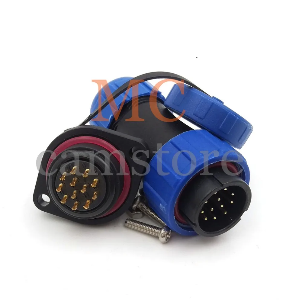 SP21 waterproof connector 12 pins IP67 LED power cable 5A | Обустройство дома