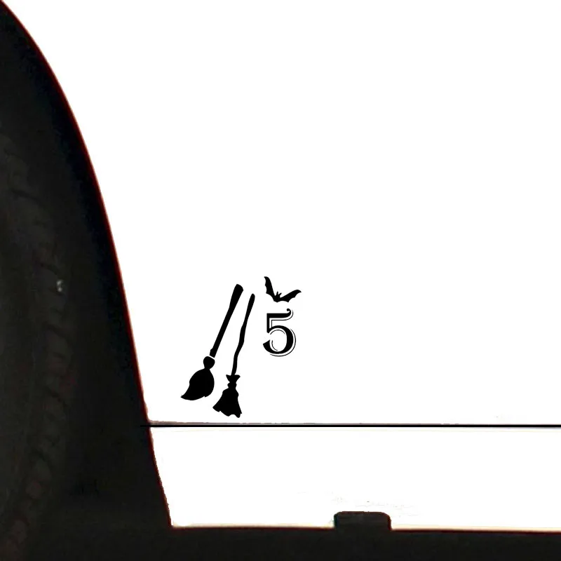 QYPF 11.7*13.7 Interesting Lucky Numbers for Halloween 5 Vinyl Car Sticker Black/Silver C16-2381 | Автомобили и мотоциклы