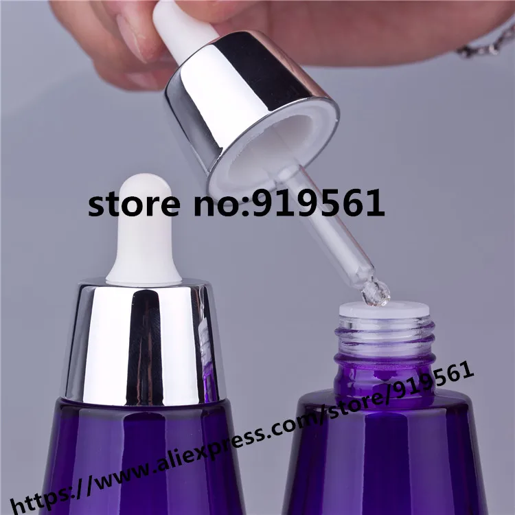 30ml Purple glass bottle eye cream Glass dropper for essential oil / lotion serum 100pcs/lot | Красота и здоровье