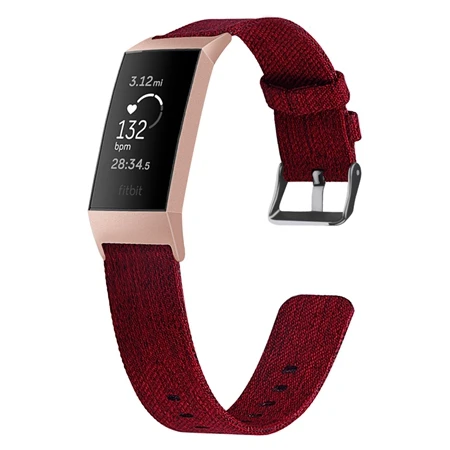 Red YUEDAER серый нейлоновый ремешок для Fitbit Charge 3 Charge3 ремешок для мужчин t холщовый ремешок для мужчин и женщин браслет для Fit Bit Charge 3 - Цвет: Red