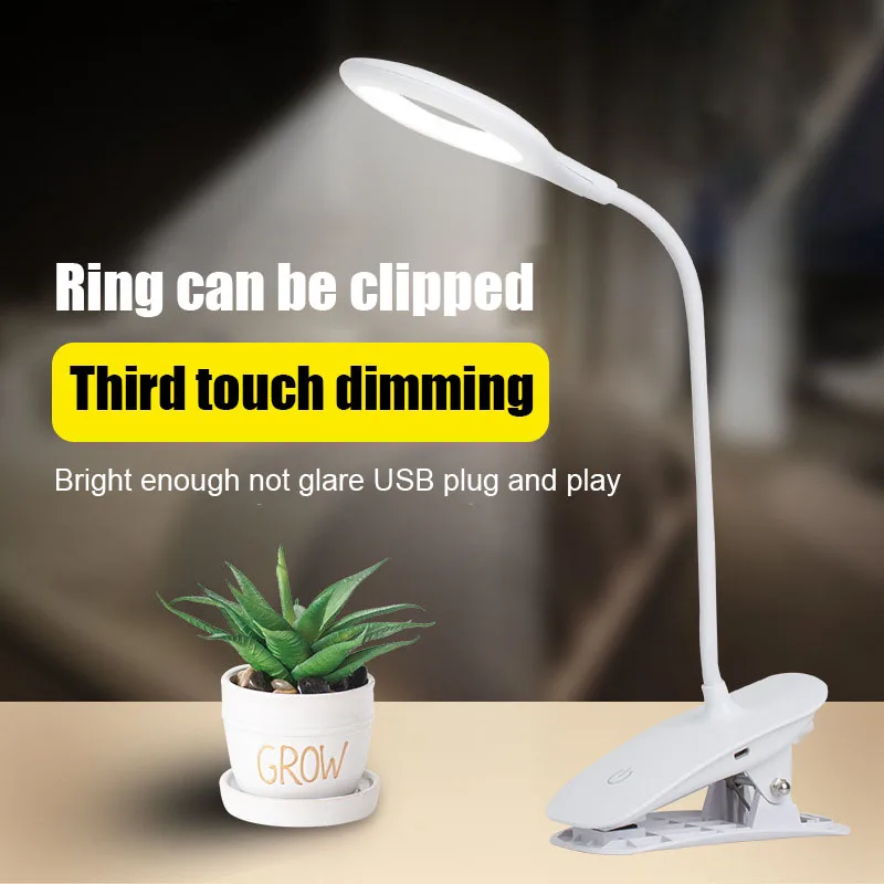 

Clip On Reading Light Foldable 3 Modes Brightness USB Charging Simple Desk Light #3