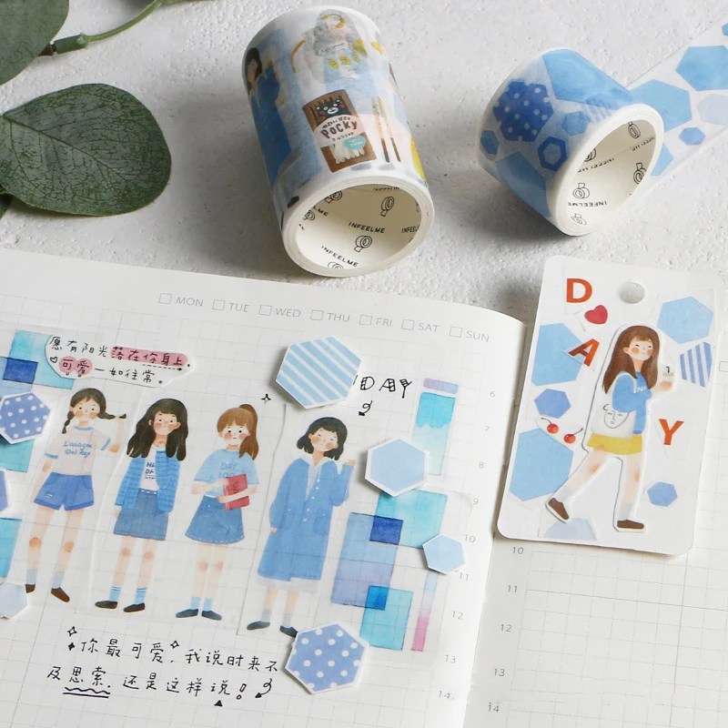 6 шт./компл. Kawaii для девочек красочная лента Washi набор с возможностью креативного