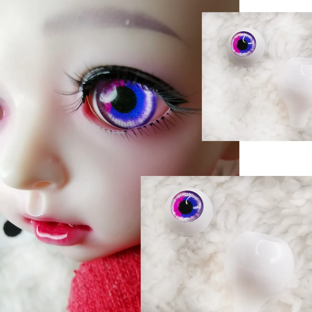2 вида цветов розовые фиолетовые глаза bjd для игрушек sd глазные яблоки 1/3 1/4 1/6 BJD