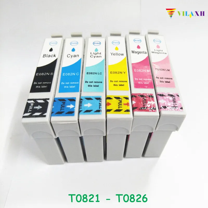 Чернильный картридж vilaxh T0821 T0821N для Epson Stylus R270 R390 TX650 T50 T59 RX590 TX700W TX800W TX720 TX700 TX800 RX610 |