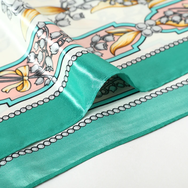 

[FEILEDIS]2019 luxury brand Women Silk scarf Beach Shawl and Echarpe Luxurious Wrap Designer scarves female beach stole AS1209