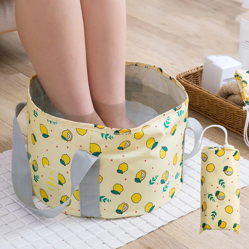 Portable outdoor camping fishing folding basin travel sports ultra-light storage bag 10L washbasin Holding Hot Wate Mini Bucket | Дом и сад