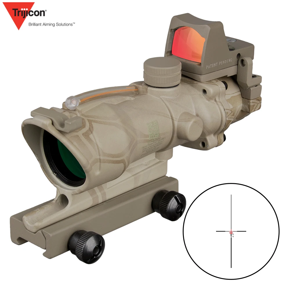 Acog 4x32 зеленый источник волокна реальный оптоволоконный прицел W/Rmr микро красная точка зрения с маркировкой стояк Охота 5 цветов
