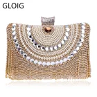 Женские вечерние сумки с бусинами и кисточками, клатчи разных цветов, кошелек с бриллиантами, сумка-мессенджер, вечерние сумки