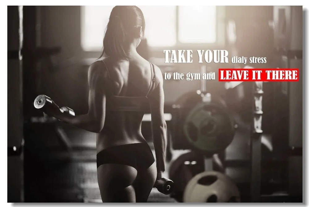 Фитнес тренировки цитаты мотивационные вдохновение шелк постер декоративная