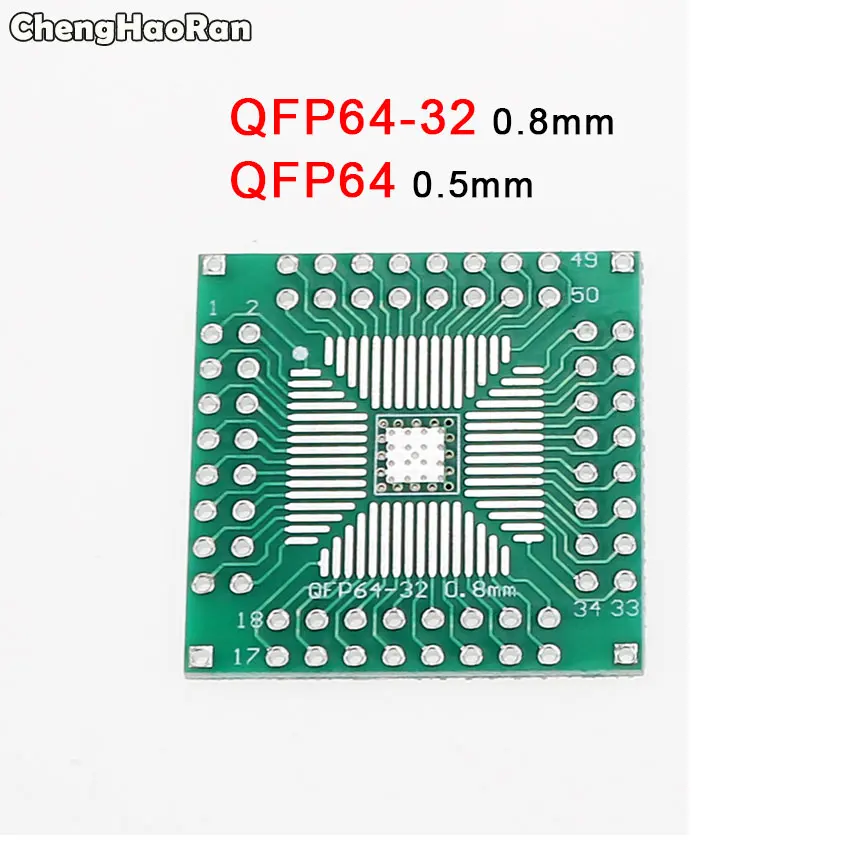 QFP64-32 ChengHaoRan QFN44 48 QFP32 SOP24 SSOP24 QFP64 QFN64/40 TSOP56 для DIP PCB плата передачи DIP-24/32/40/48 кнопочный экран шаг адаптер - Цвет: QFP64-32