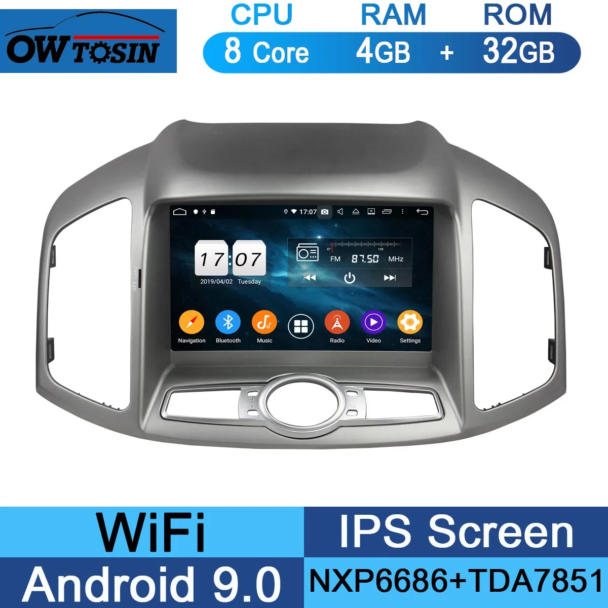 32G " ips 1920*1080 8 Core 4G ram+ 64G rom Android 9,0 автомобильный dvd-плеер для Chevrolet Captiva 2011- DSP радио gps Parrot BT Adas - Цвет: 32G