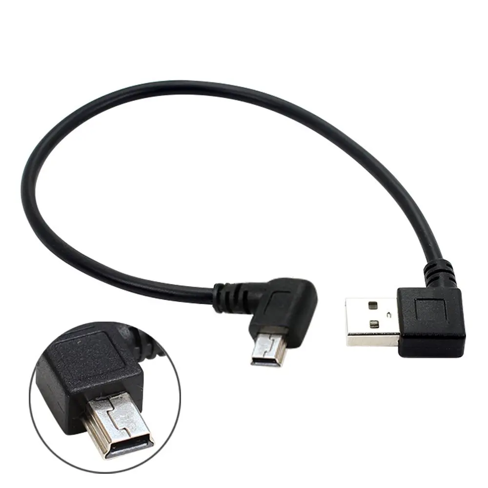 Мини USB кабель для передачи данных 10 дюймов 90 градусов под прямым углом