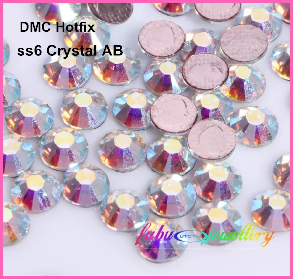 

Free Shipping! 1440pcs/Lot, ss6 (1.9-2.1mm) High Quality DMC Crystal AB / Clear AB Iron On Rhinestones / Hot fix Rhinestones