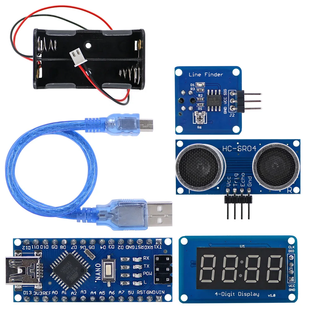 Легко Подключаемый 4WD RF LORA 433MHz беспроводной джойстик пульт дистанционного управления резиновый колесный мотор-редуктор умный автомобильный комплект для Arduino UNO R3/Nano
