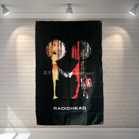 radiohead pop band poster cloth flags wall stickers hanging paintings billiards hall studio theme home decor