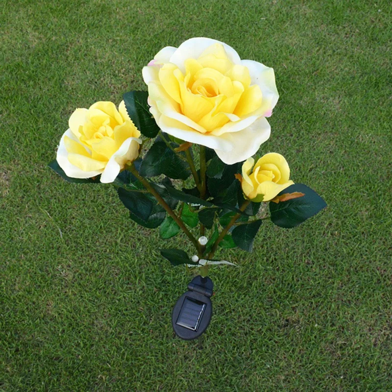 

Novelty Light Rose Flower Solar Led Lamp Garden Yard Lawn 3LED Night Light Lamp Landscape Garden Home Decoration Lights