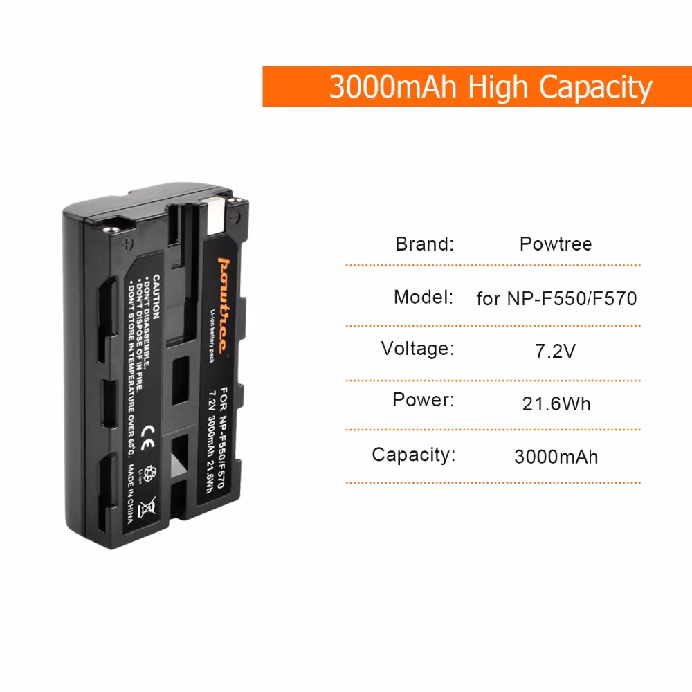 NP-F570 Батарея Замена для Sony NP-F550 NP-F330 цифровой Камера DCR-SD1000 DCR-SR40 DCR-TRV900 DCR-VX2000 DCR-VX2100 |